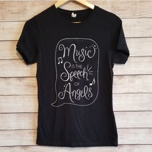 hot topic music is the speech of angel's tshirt